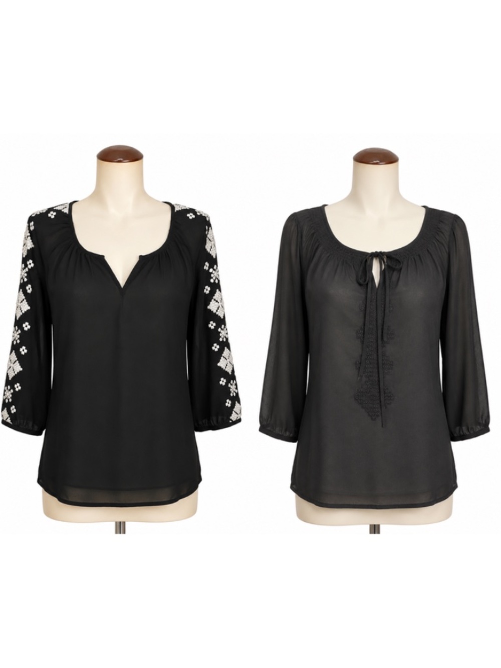 Black Chiffon 2 Blouse Boho Bundle 🌎